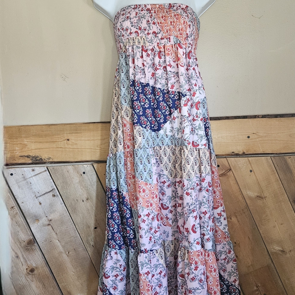 Tracies Floral Patchwork Convertible Maxi Skirt O… - image 2